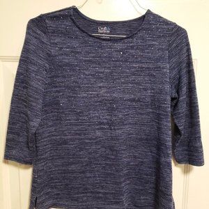 CROFT AND BARROW TOP LIGHT SWEATER SHIRT - 3/4 SLEEVE - WOMENS S - RN 157461